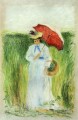 young woman with an umbrella Camille Pissarro